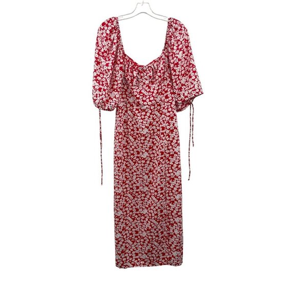 Showpo Dresses & Skirts - Showpo Floral Maxi Dress Off Shoulder 3/4 Sleeve Red/Multi Size 10